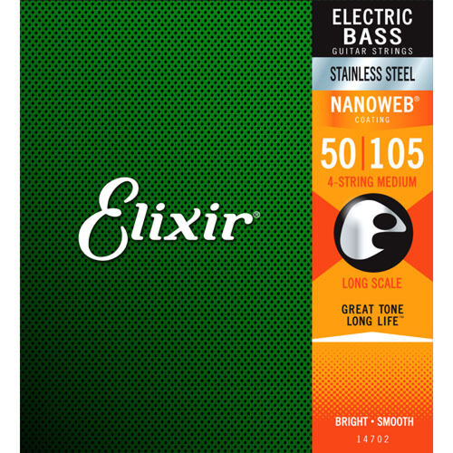 Juego Elixir Bajo 4 Cuerdas Stainless Steel 14702 (50-105)