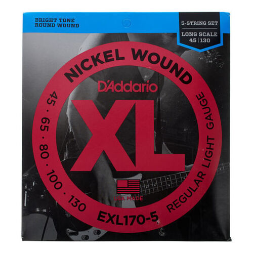 Juego D'Addario Bajo EXL-170 5 Cuerdas (045-130)