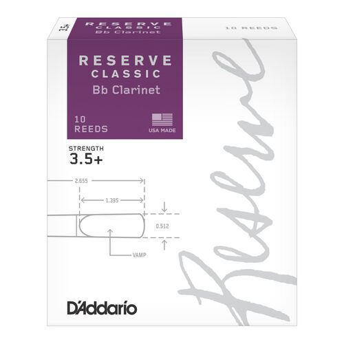 Caja 10 Cañas Clarinete Classic Rico Reserve 3½ Plus