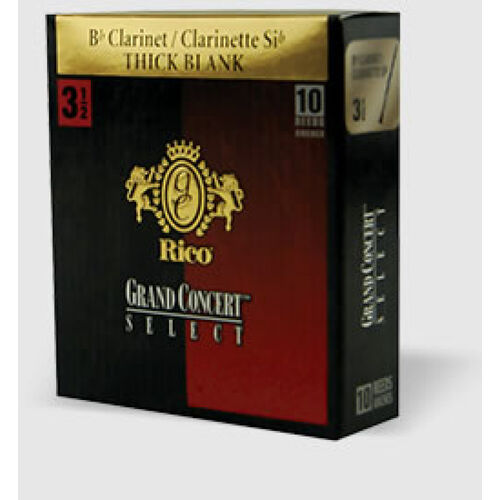 Caja 10 Cañas Clarinete Rico Gran Concert Select Thick Blank 4