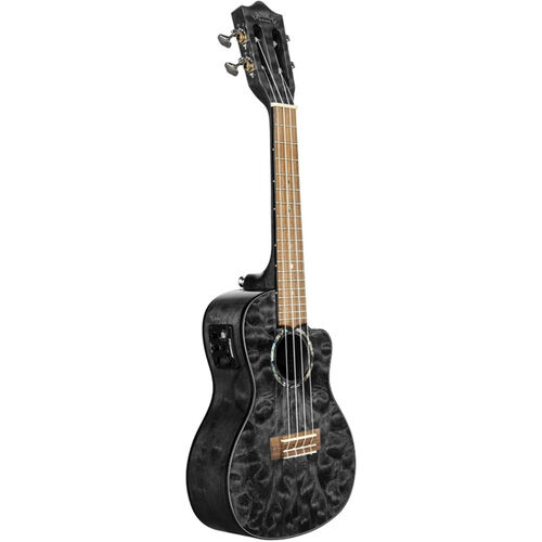 Ukelele Lanikai Quilted Maple Concert Electrificado Black QM-BKCEC