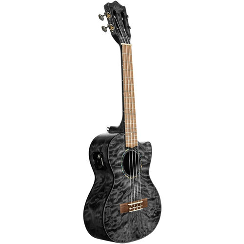 Ukelele Tenor Lanikai QM-BKCET Quilted Maple Electrificado Black