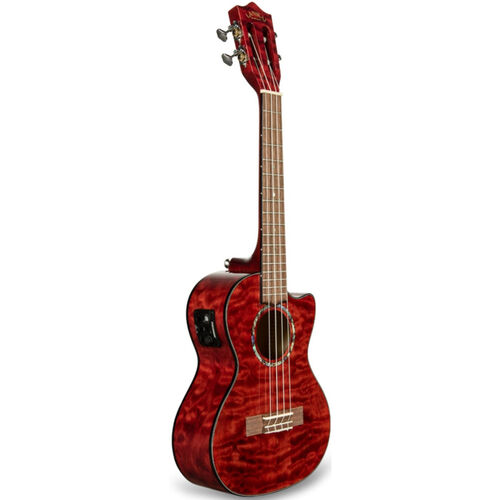 Ukelele Tenor Lanikai QM-RDCET Quilted Maple Electrificado Red