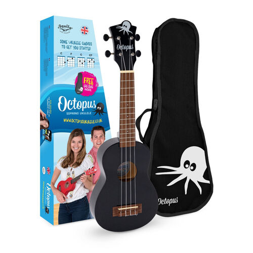 Ukelele Octopus Soprano UK-200BK Negro