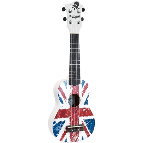 Ukelele Octopus Soprano UK-200UJW Union Jack Blanca