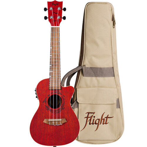 Ukelele Concert Flight DUC-380CEQ Gemstone Electroacustico Coral