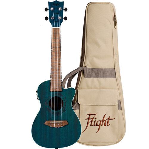 Ukelele Concert Flight DUC-380CEQ Gemstone Electroacustico Topaz