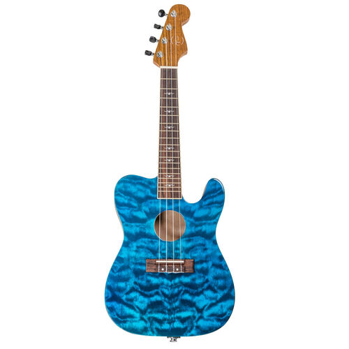 Ukelele Tenor Bones BA-5TB Azul Transparente Electrificado