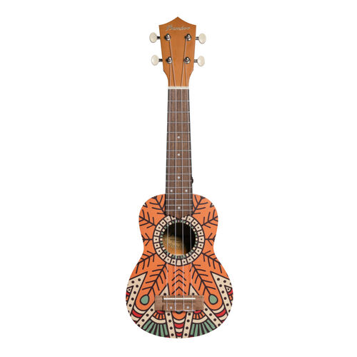 Ukelele Soprano Bamboo Orange Mandala B1E-OM