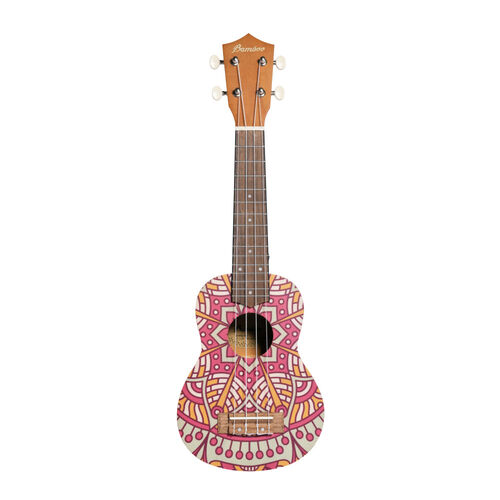 Ukelele Soprano Bamboo Pink Mandala B1E-PM