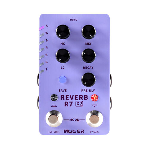 Pedal de Reverb R7 X2 Reverb Mooer