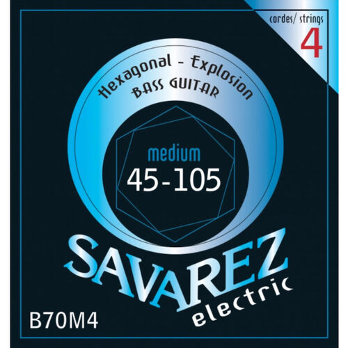 Juego Cuerdas Guitarra Baja Savarez Hexagonal B70M4 045-105