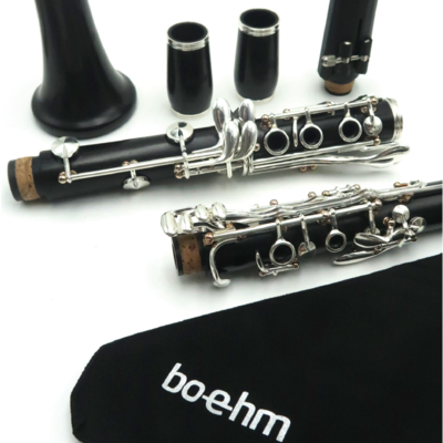 Clarinete Sib Boehm Star Granadillo 17 LLaves Plateadas y Pilares Oro Rosa