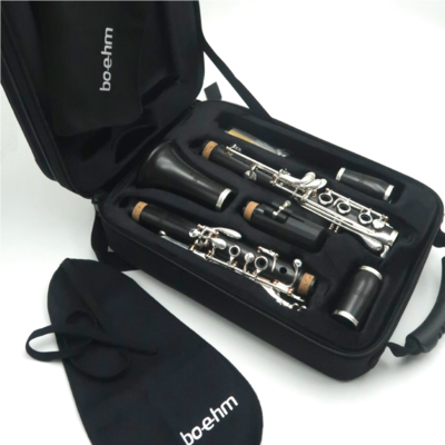 Clarinete Sib Boehm Star Granadillo 17 LLaves Plateadas y Pilares Oro Rosa