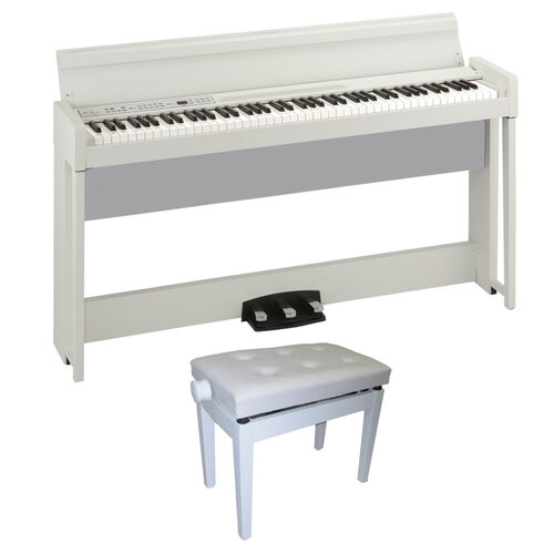 Kit Piano Digital Korg C1 Air Blanco más Banqueta Bgm