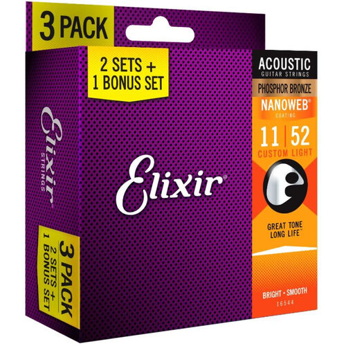 Pack Elixir 2+1 Juegos Acstica 16544 Ph Bronze 011/052