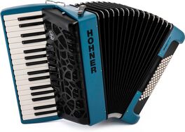 Acordeon De Piano Cromatico Hohner Bravo Mycolor Iii 72 Water (Ral 5009)