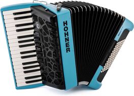 Acordeon De Piano Cromatico Hohner Bravo Mycolor Iii 72 Sky (Ral D2-240 60 25)