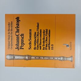 Sechs Sonaten for Treble Recorder and Basso continuo I