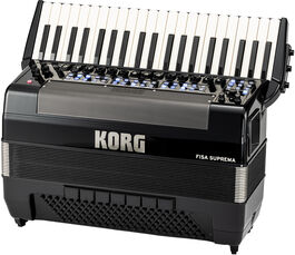 Acordeon Korg De Botones Cromatico Fisa Suprema Metallic Black