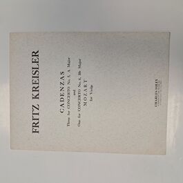 Cadenzas Three for Concerto No. 5, A Major and One for Concerto No. 6, Bb Major Mozart for Violin