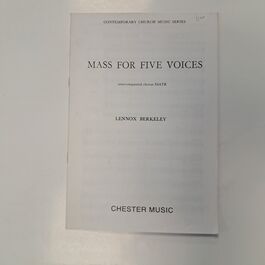 Mass for Five Voices Unaccompanied Chorus SSATB