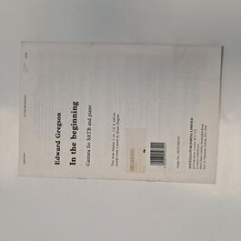 In the Beginning Cantata for SATB and Piano