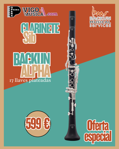 Clarinete Backun Alpha 17 Llaves Plateadas Sib