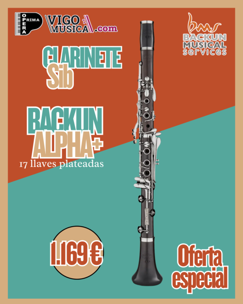 Clarinete Backun Alpha Plus Madera Granadilla 17 Llaves Plata Sib