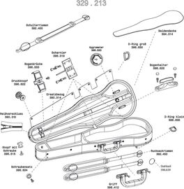 Recambio Repuesto de Cubierta Tamaño IV para Estuche de Viola con Forma Liuteria Maestro