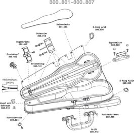 Recambio Estuche violín con forma Liuteria Concerto Cubierta de repuesto, terciopelo azul GEWA
