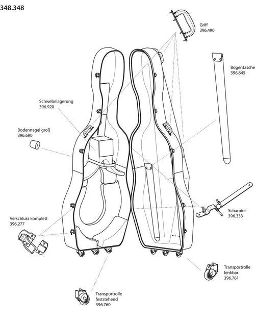 Recambio Bisagra Estuche para Contrabajo Idea Mammut GEWA Recambio Bisagra Estuche para Contrabajo Idea Mammut GEWA