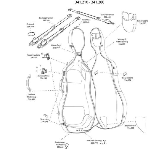 Recambio Estuche de violín con forma Air 1.7 Asa con montaje