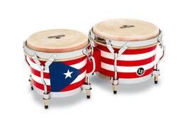 Bongo Matador Madera Bandera Puerto Rico