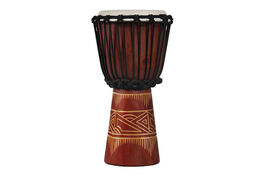 Djembe World Beat Wood Art Red/Natural Latin Percussion