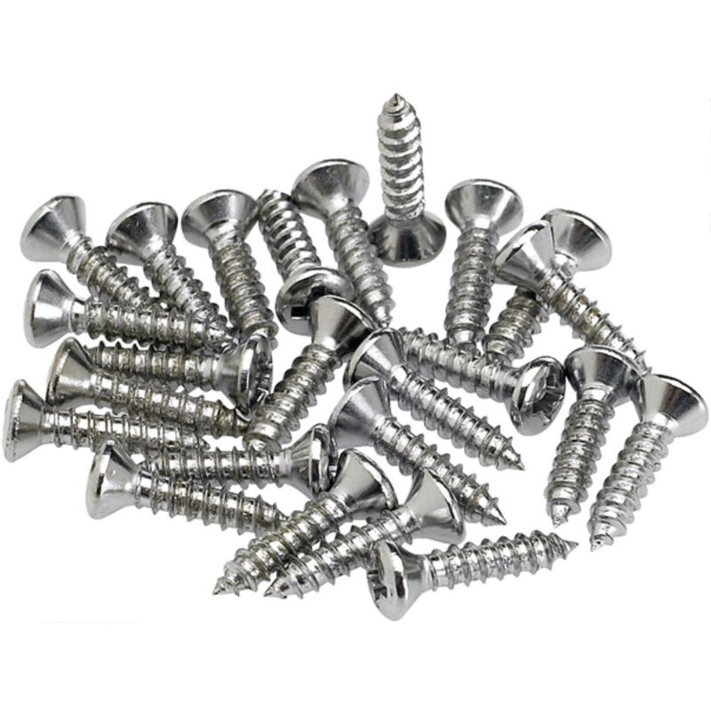 Juego 24 Tornillos Golpeador/Control Plate Fender Cromo 099-4923-000 Juego 24 Tornillos Golpeador/Control Plate Fender Cromo 099-4923-000