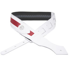 Correa Guitarra o Bajo BG Premium Duo Cuero Blanco y Rojo GLD189