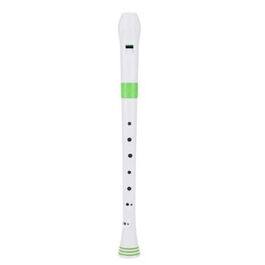 Flauta dulce soprano Digitación Barroca Nuvo N-310RDGRB Blanca y Verde 3 Piezas