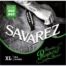 Juego Cuerdas Guitarra Acústica Savarez A140XL Phosphor 010-047
