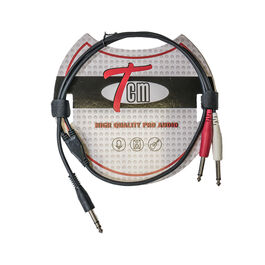 Cable Jack Stereo-2 Jack Mono TCM TJJS-1 1 metro