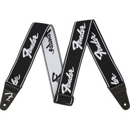 Correa Fender 0642-074 Weighless Running Logo Negra/Blanca 2
