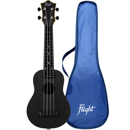 Ukelele Soprano Flight TUS-35EBK Travel Electrificado Negro