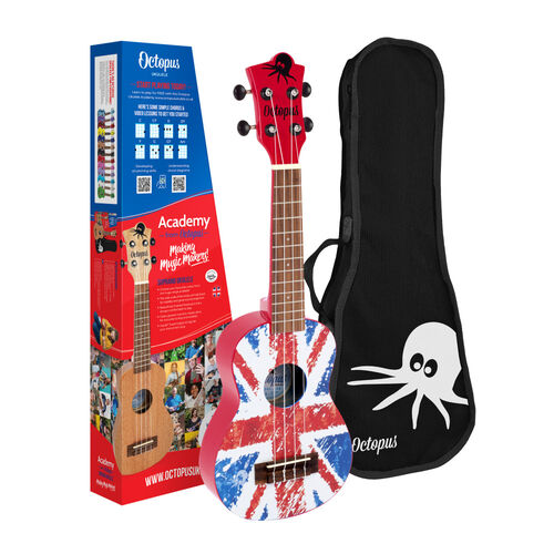 Ukelele Octopus Soprano UK-200UJR Union Jack Roja