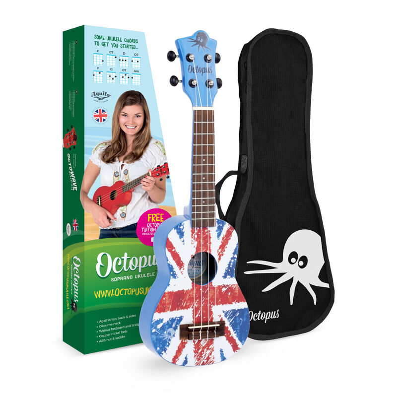 Ukelele Octopus Soprano UK-200UJB Union Jack Azul Ukelele Octopus Soprano UK-200UJB Union Jack Azul