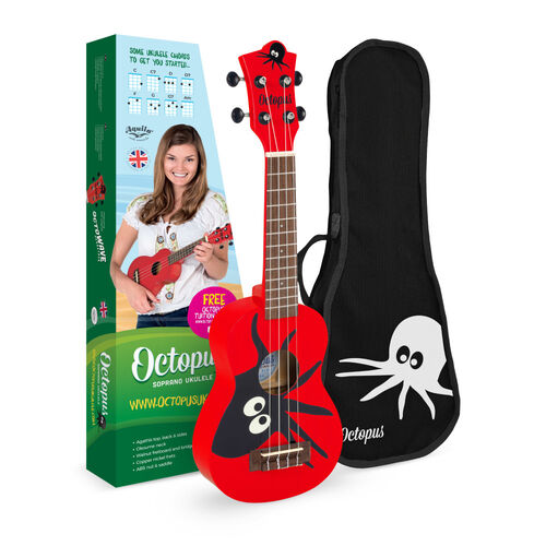 Ukelele Octopus Soprano UK-200KAR Kane Rojo