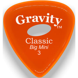 Púa Gravity Classic Big Mini 3,0mm Polished Elipse Naranja GCLB3PE