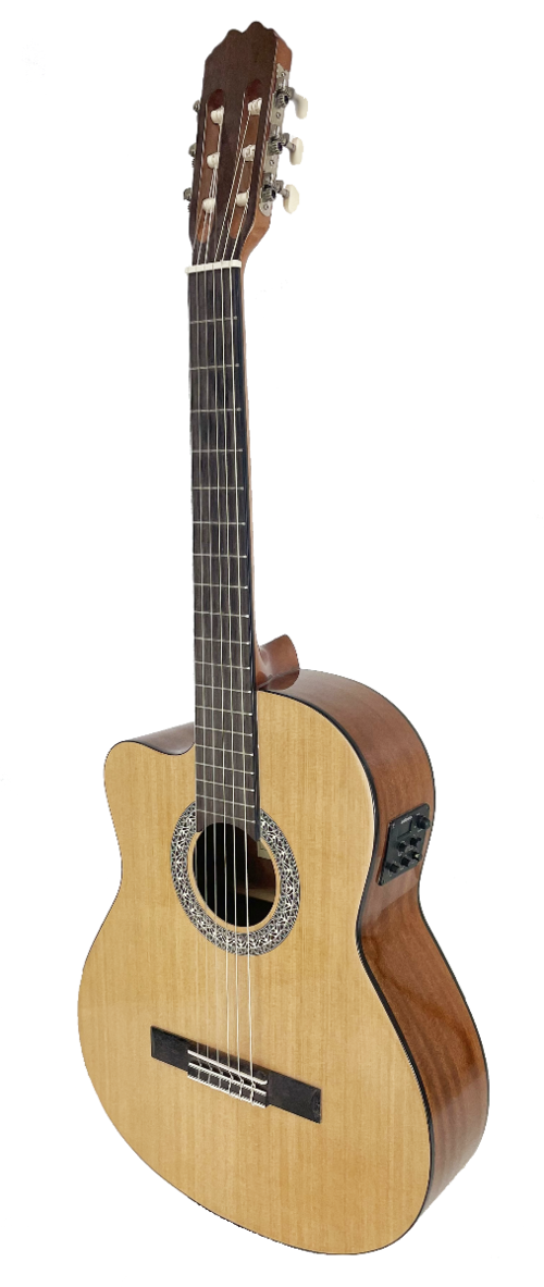 Guitarra Clásica Admira Alba 4/4 Electrificada Con Cutaway Zurda Serie Iniciación Brillo