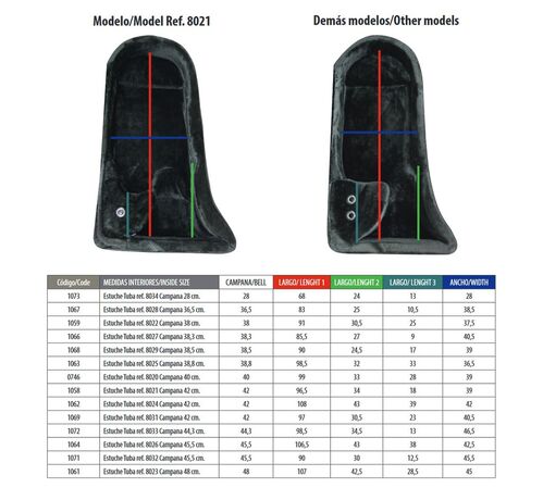 Estuche Tuba Campana 44,3 cms 8033 Ortola Negro