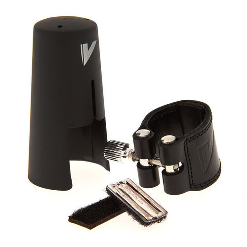 Abrazadera Vandoren de Cuero con Boquillero Vandoren de Plástico Clarinete Alto (LC23P)
