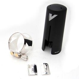 Abrazadera Vandoren Optimum Plateada con Boquillero Vandoren de Plástico Contrabajo (LC04CCBP)